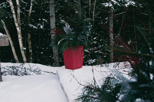 Two Large Outdoor Christmas Planters